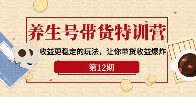 养生号带货特训营【12期】收益更稳定的玩法，让你带货收益爆炸-9节直播课 - 三缺一