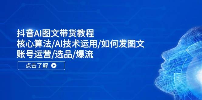 抖音AI图文带货教程：核心算法/AI技术运用/如何发图文/账号运营/选品/爆流 - 460g_com