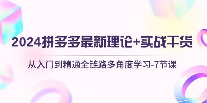 2024拼多多 最新理论+实战干货，从入门到精通全链路多角度学习-7节课 - 三缺一