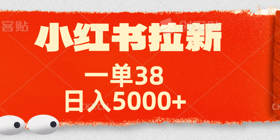 小红书拉新项目，一单38元！日入5000+【揭秘】 - 460g_com