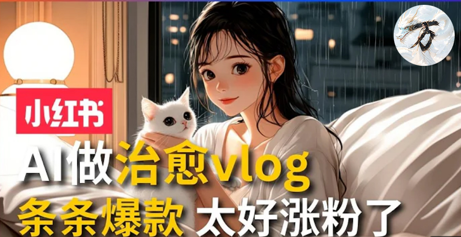 AI治愈系vlog动画视频，小红书7天 涨粉破千，商单报价1500+，0成本制作，日入2000+，有手就会  - 460g_com