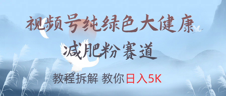 视频号纯绿色大健康粉赛道，教程拆解，教你日入5K - 460g_com