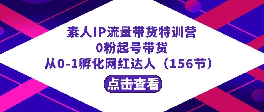 繁星·计划素人IP流量带货特训营：0粉起号带货 从0-1孵化网红达人（156节） - 三缺一