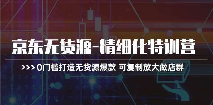 京东无货源-精细化特训营，0门槛打造无货源爆款 可复制放大做店群 - 三缺一