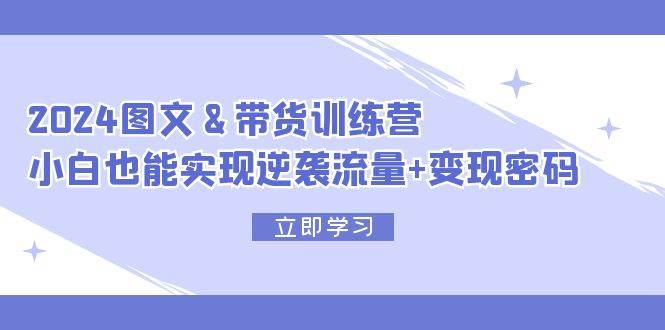 2024 图文+带货训练营，小白也能实现逆袭流量+变现密码 - 460g_com