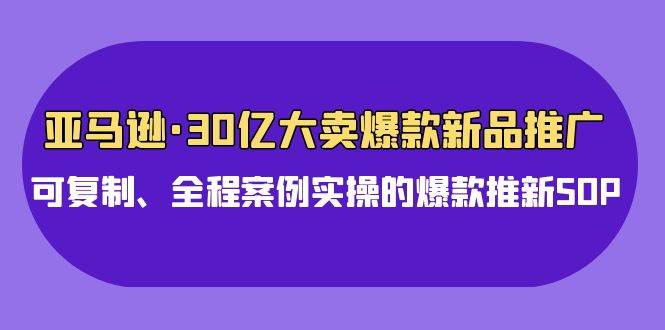 亚马逊30亿·大卖爆款新品推广，可复制、全程案例实操的爆款推新SOP - 三缺一