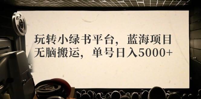 玩转小绿书平台，蓝海项目，无脑搬运，单号日入5000+ - 460g_com