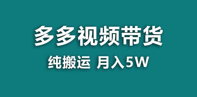 【蓝海项目】拼多多视频带货 纯搬运一个月搞了5w佣金，小白也能操作 送工具 - 三缺一