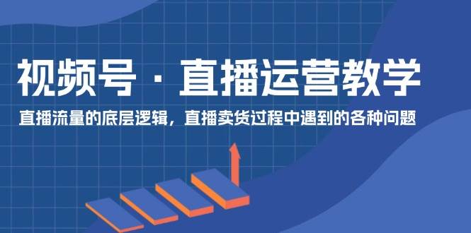 视频号 直播运营教学：直播流量的底层逻辑，直播卖货过程中遇到的各种问题 - 三缺一