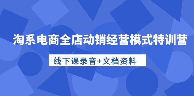 淘系电商全店动销经营模式特训营，线下课录音+文档资料 - 三缺一